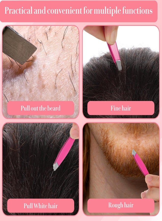 Nogeqi 4Pcs Mini Tweezers for Women Facial Hair Eyebrows, Small Precision Tweezers Hair Eyebrow Tweezer for Women Men Facial Hairs Plucking Removal - Image 4